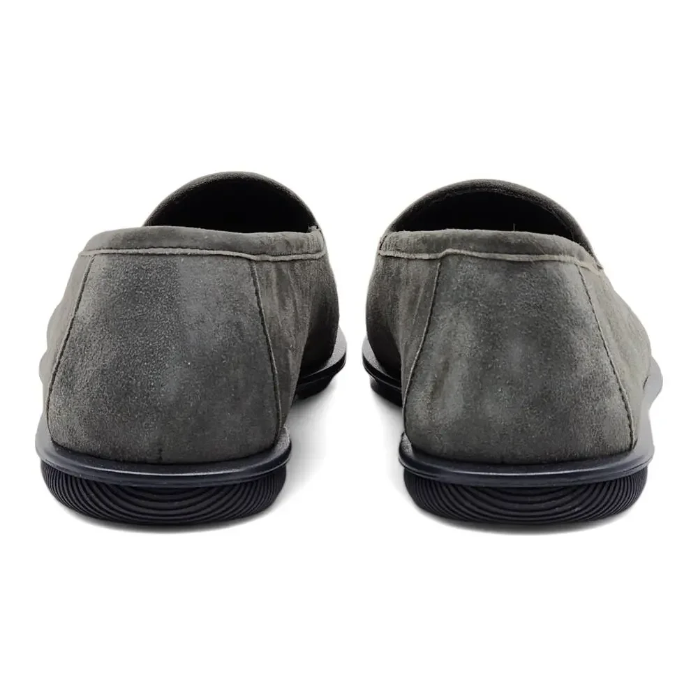Giorgio Armani Suede Loafers with Embroidered Logo in Gray (7) - Picture 5 of 7